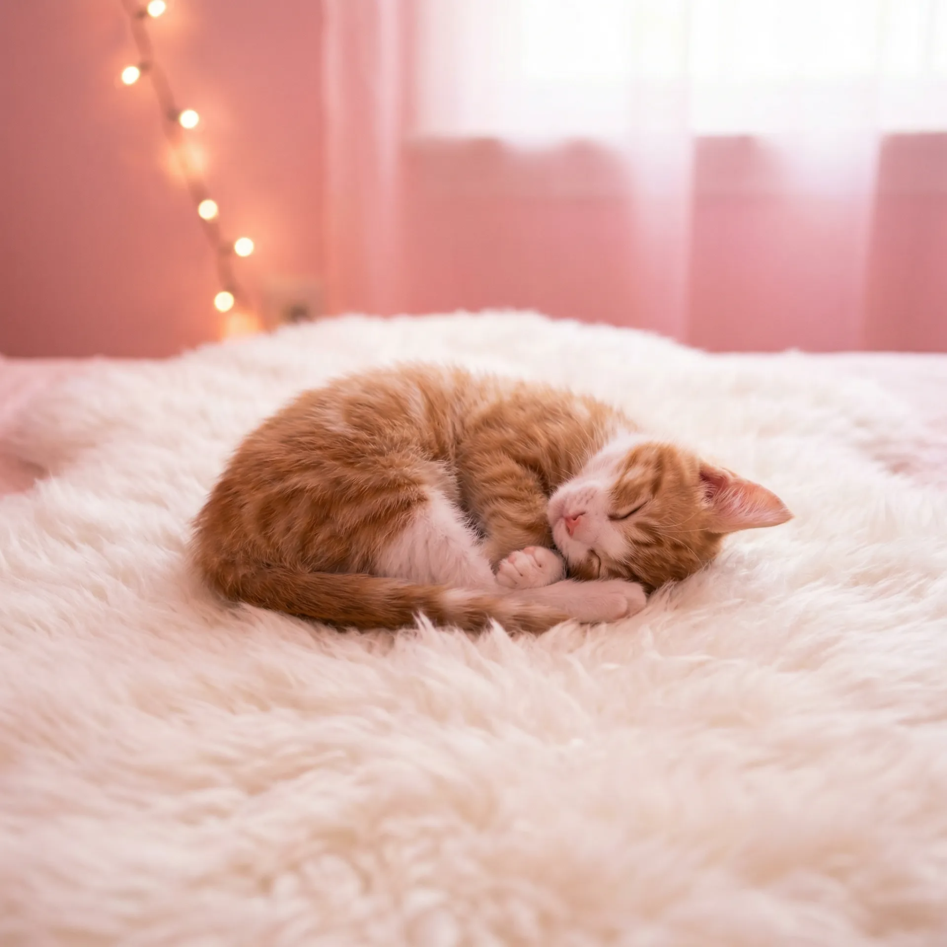 小猫蜷成一团入睡 - 易快报